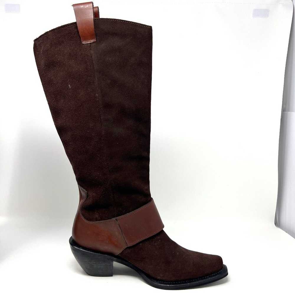 Baci Phoenix Brown Suede Leather Boots Medallion … - image 6