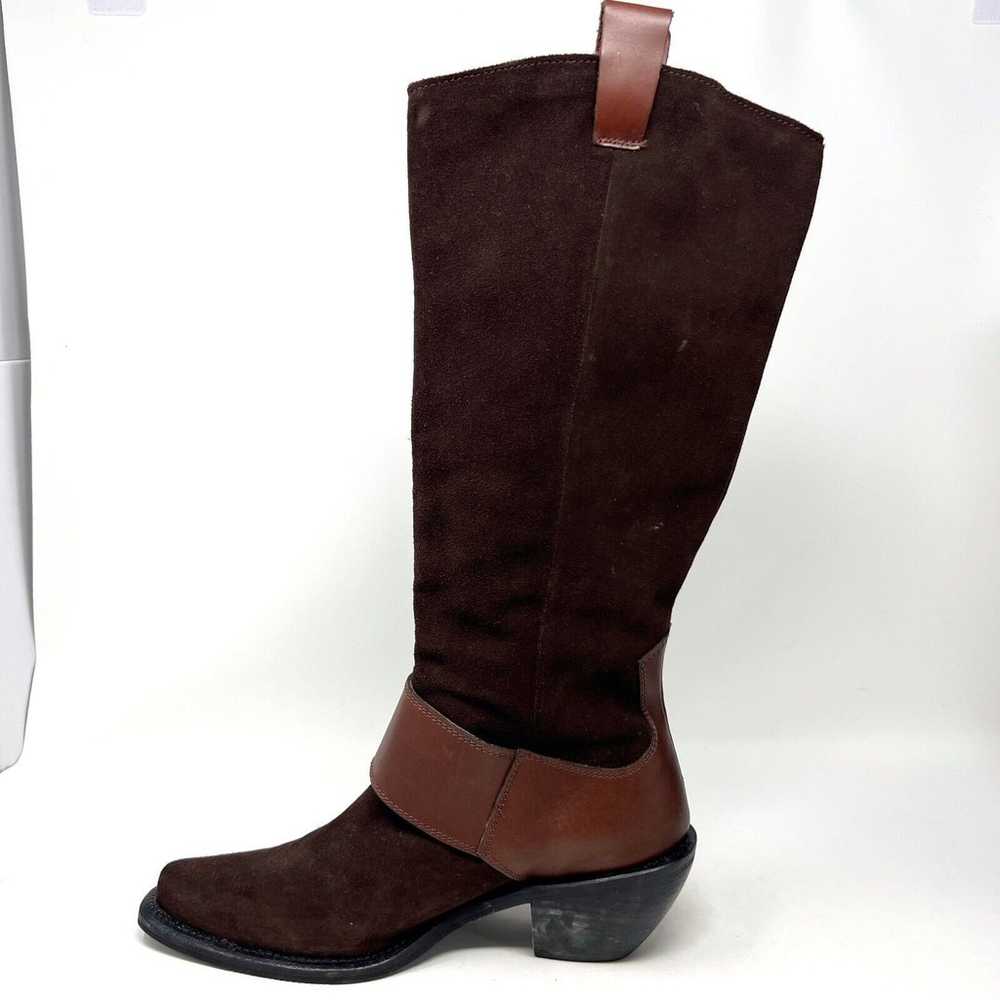 Baci Phoenix Brown Suede Leather Boots Medallion … - image 7