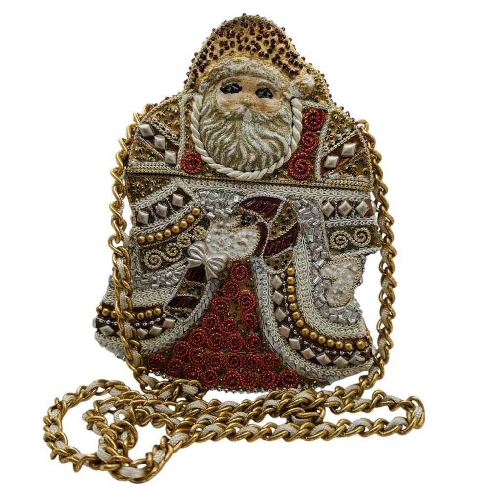 Vintage St Nick Santa artisan beaded Christmas ho… - image 8