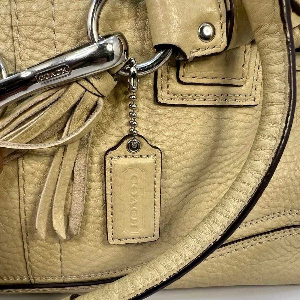 Coach VINTAGE Cream/Beige Leather Handbag Purse W… - image 4