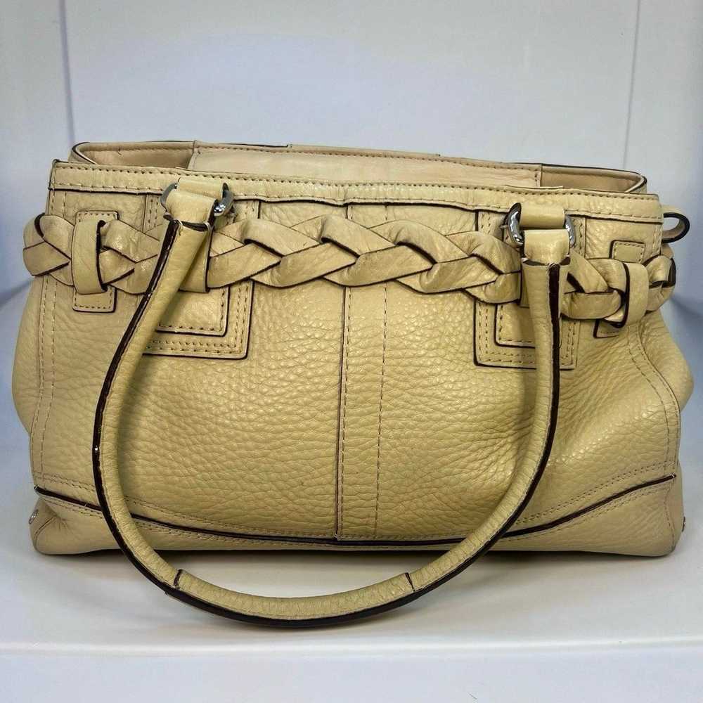 Coach VINTAGE Cream/Beige Leather Handbag Purse W… - image 8