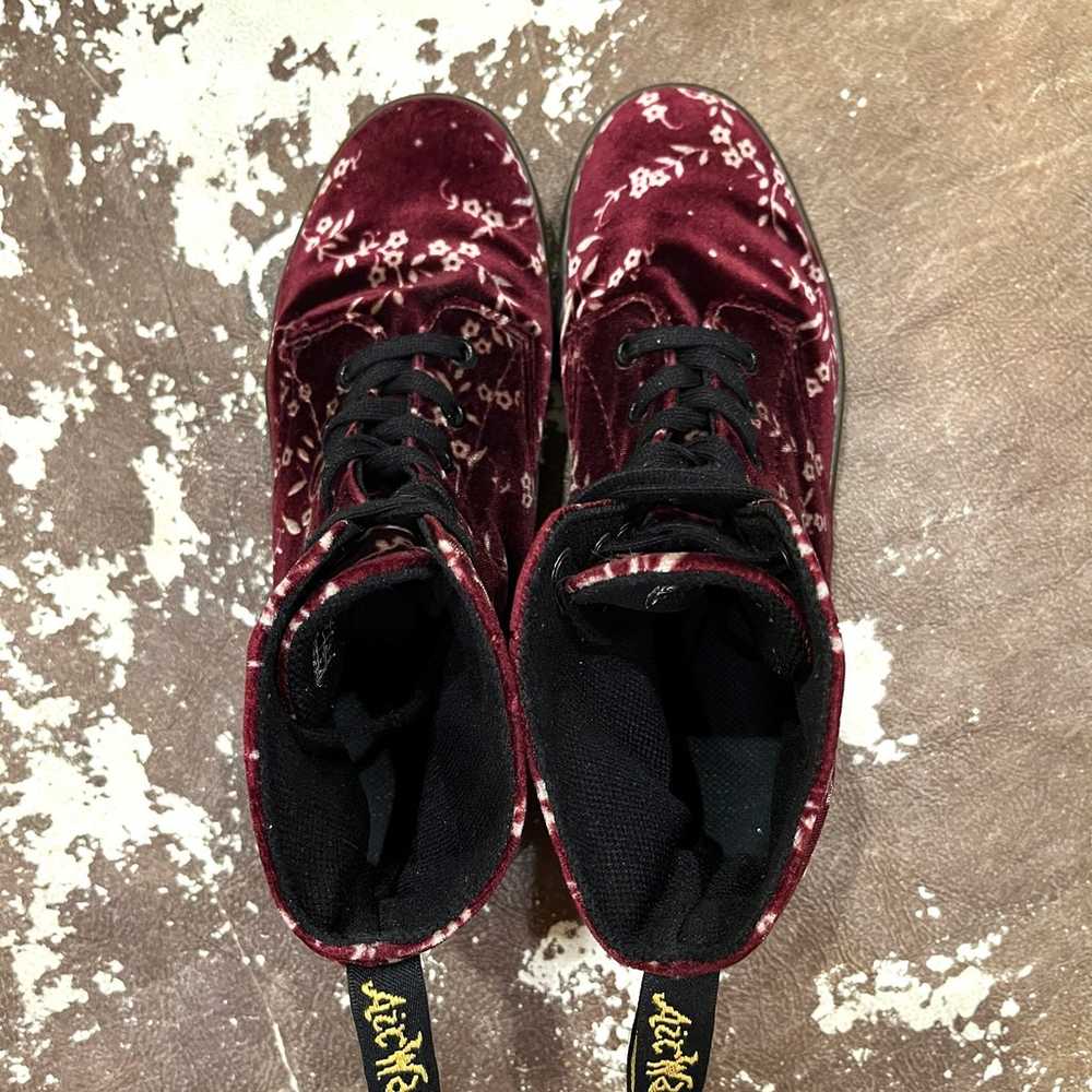 Dr Martens Hackney 7 Eye Red Velvet Cherry Blosso… - image 7