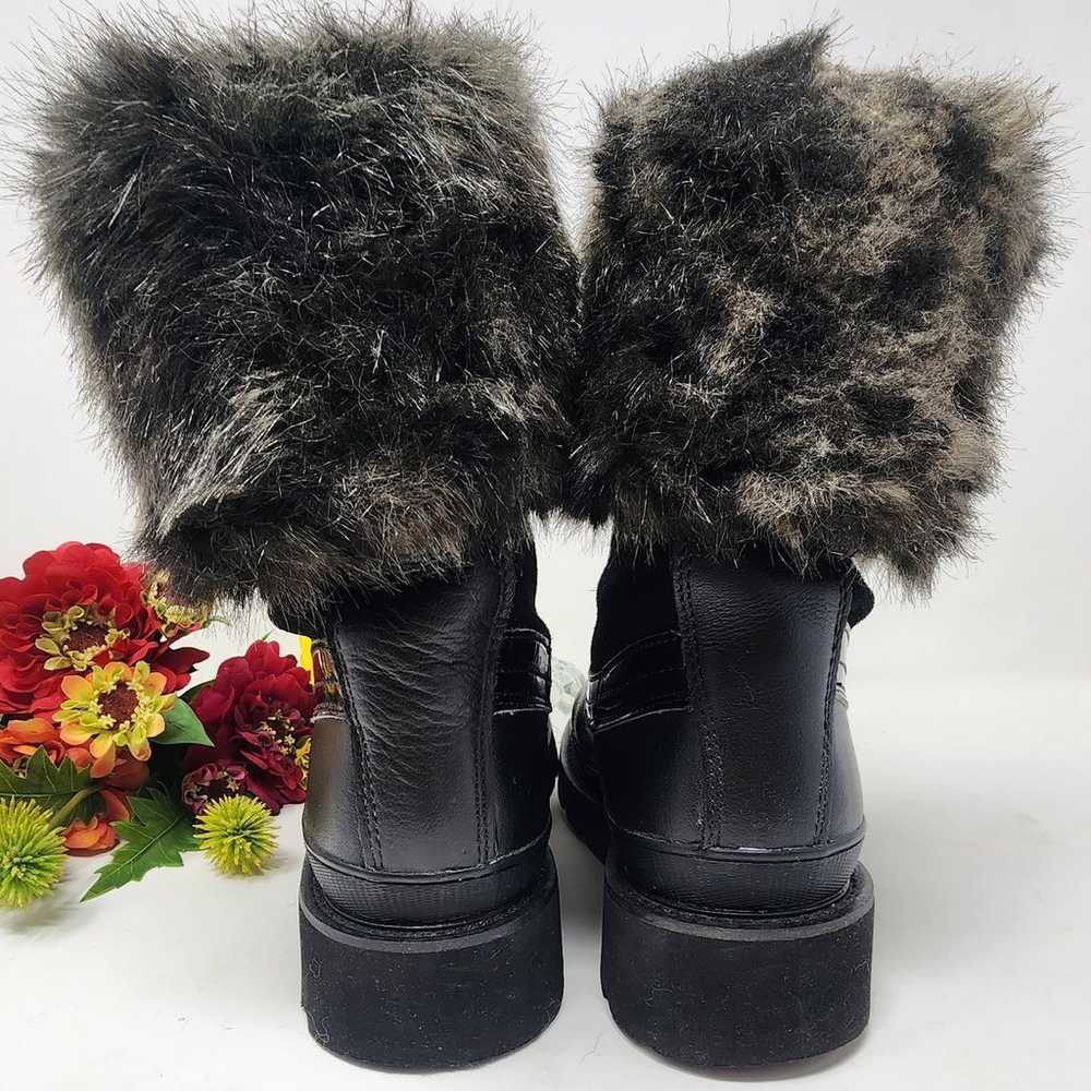 Ariat Boots Fatbaby Leather Black Fur Cuff Mid Ca… - image 2