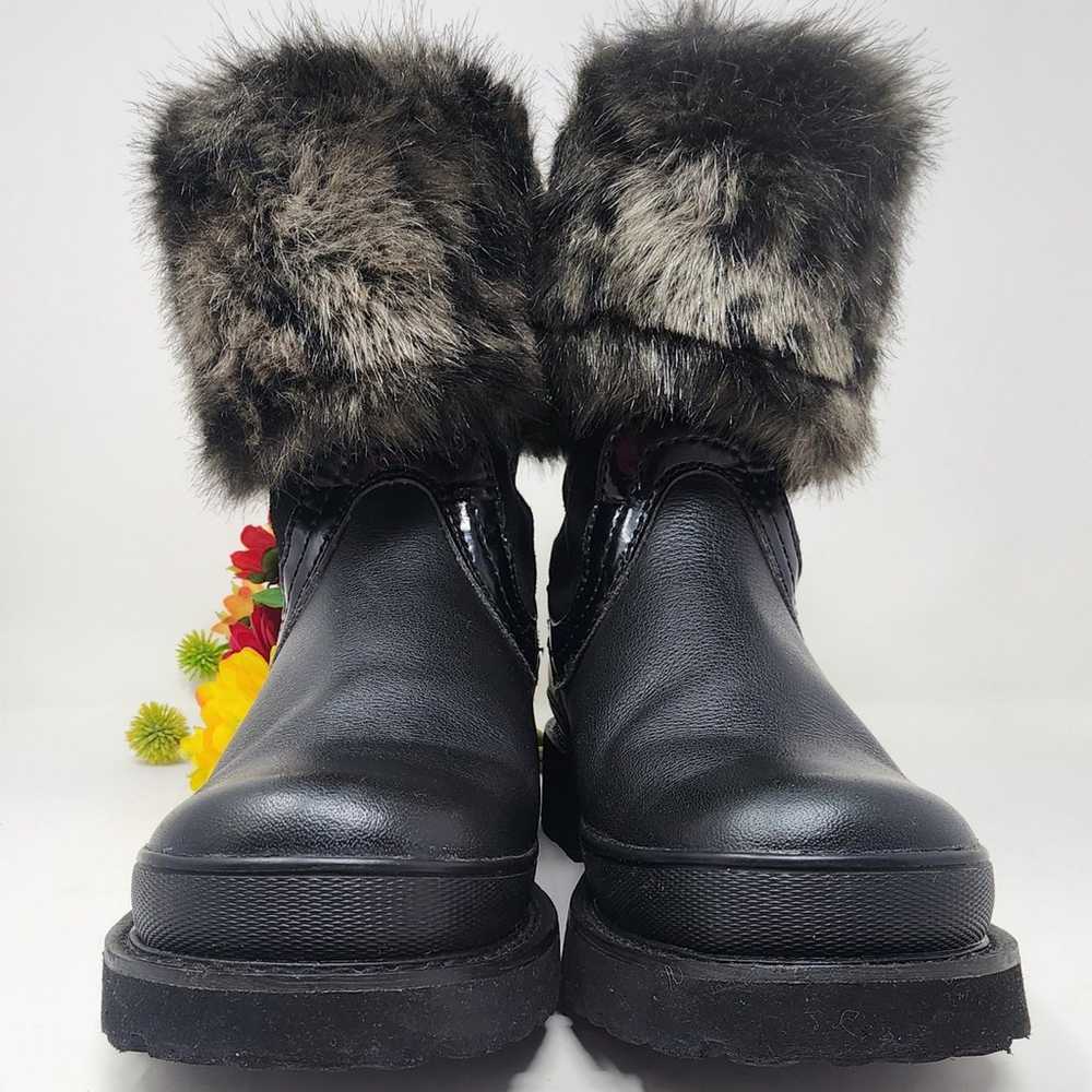 Ariat Boots Fatbaby Leather Black Fur Cuff Mid Ca… - image 5