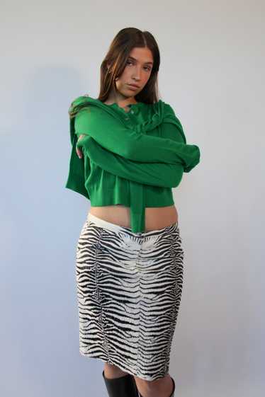 Roberto Cavalli 2000s Beaded Zebra Skirt