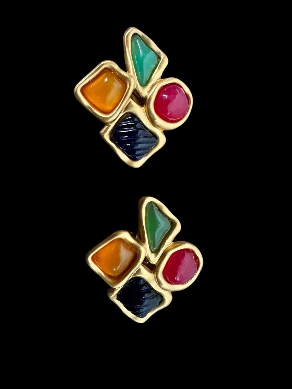 Vintage Anne Kline Jelly Belly Couture Earrings - image 4