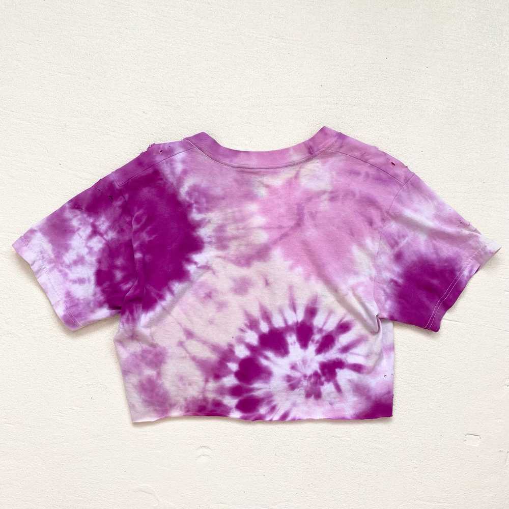 Hanes Upcycled Distressed Pink Purple Tie Dye Cro… - image 8