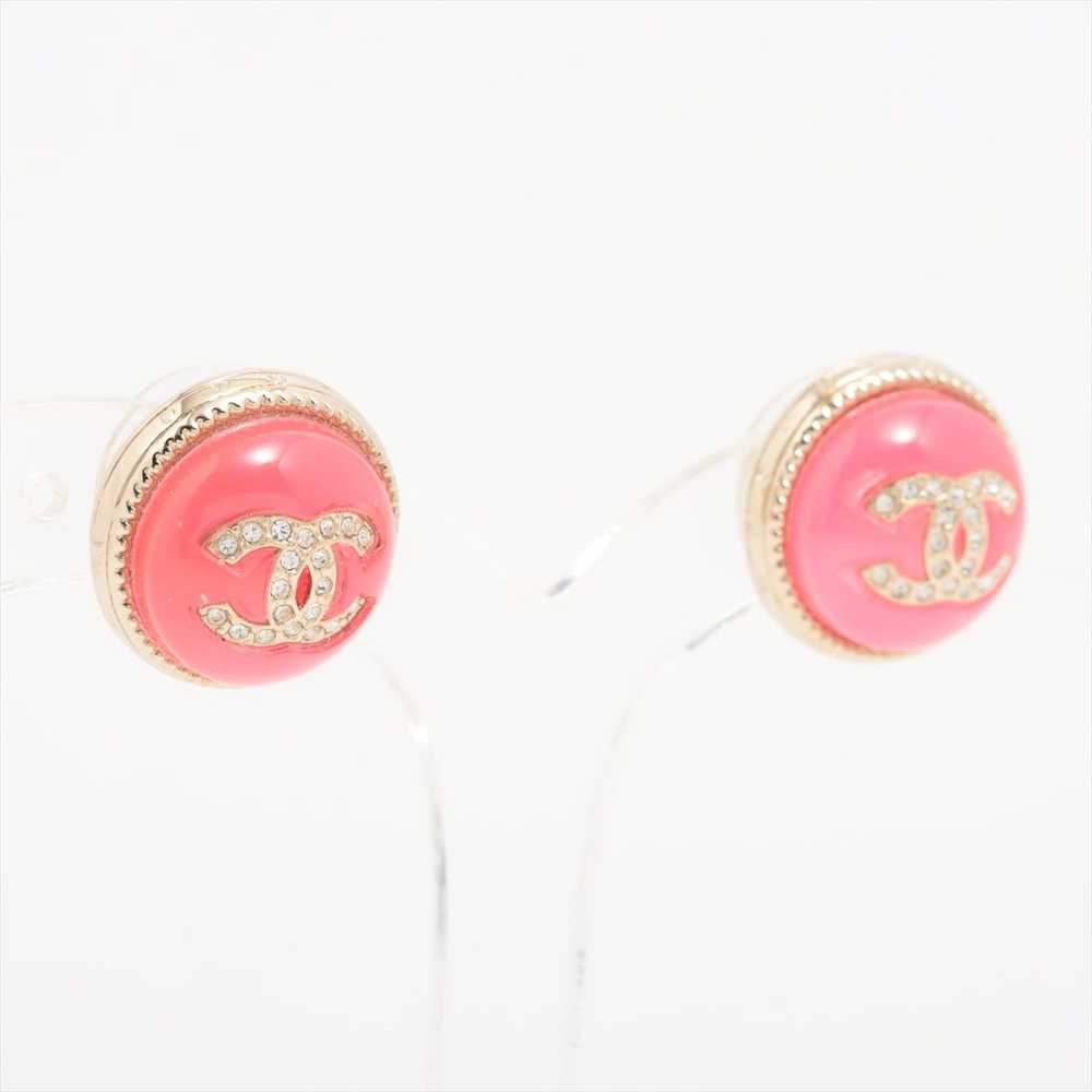 Chanel CC Logo Round Button Stud Earring - image 2