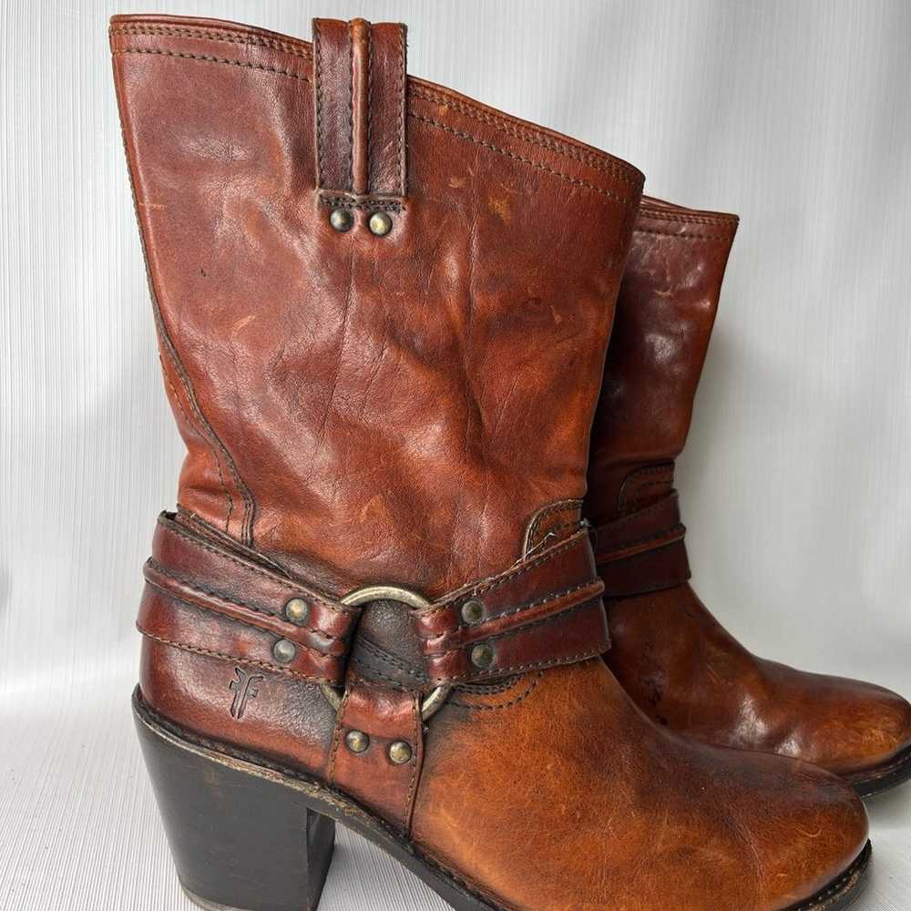 Frye carmen harness short leather western mid cal… - image 2