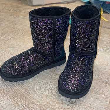 Ugg Classic Short Black Cosmos Glitter Boots size… - image 1