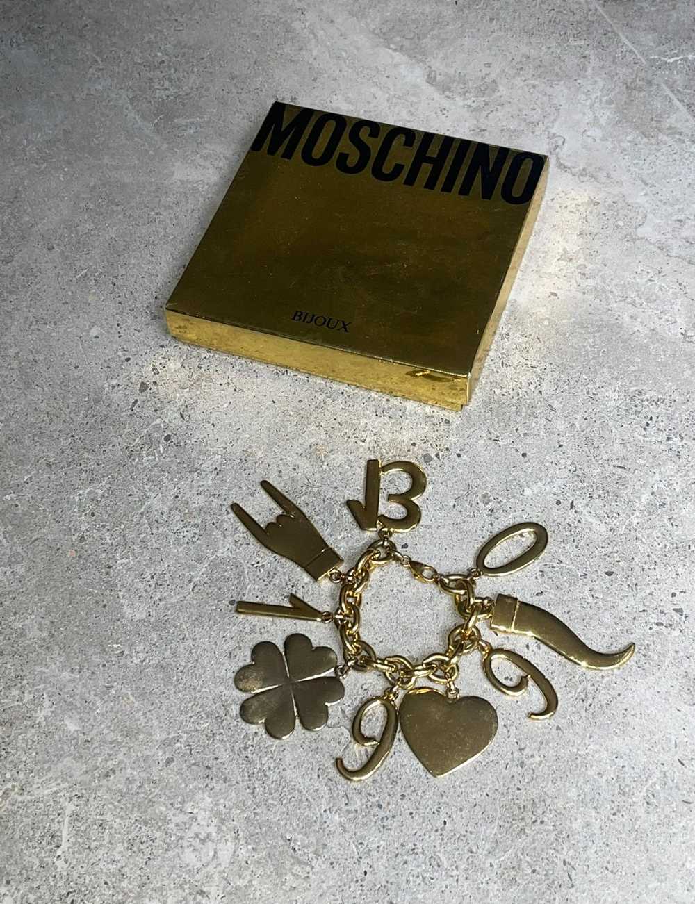 Moschino Bijoux XL gold charm bracelet 90's - image 2