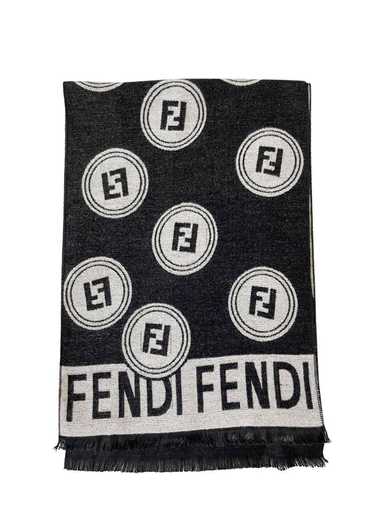 Product Details Fendi Black Monogram Cashmere Scar