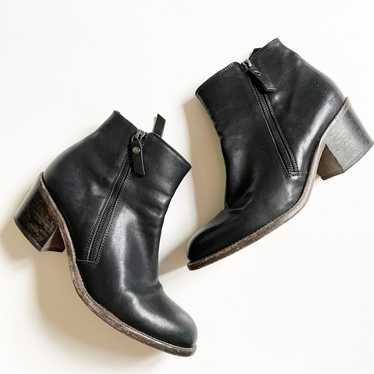 $300 AGL Black Leather Double Zipper Ankle Bootie - image 1