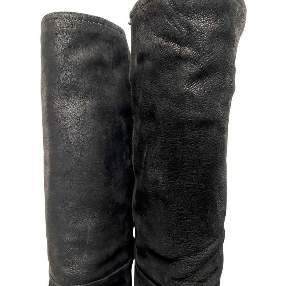 Prada Side Logo Leather Long Boots Black 35 Women… - image 3