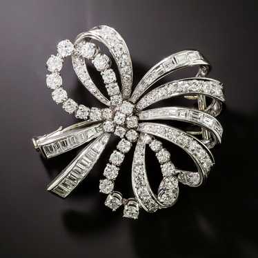 Mid-Century French Diamond Bow Brooch