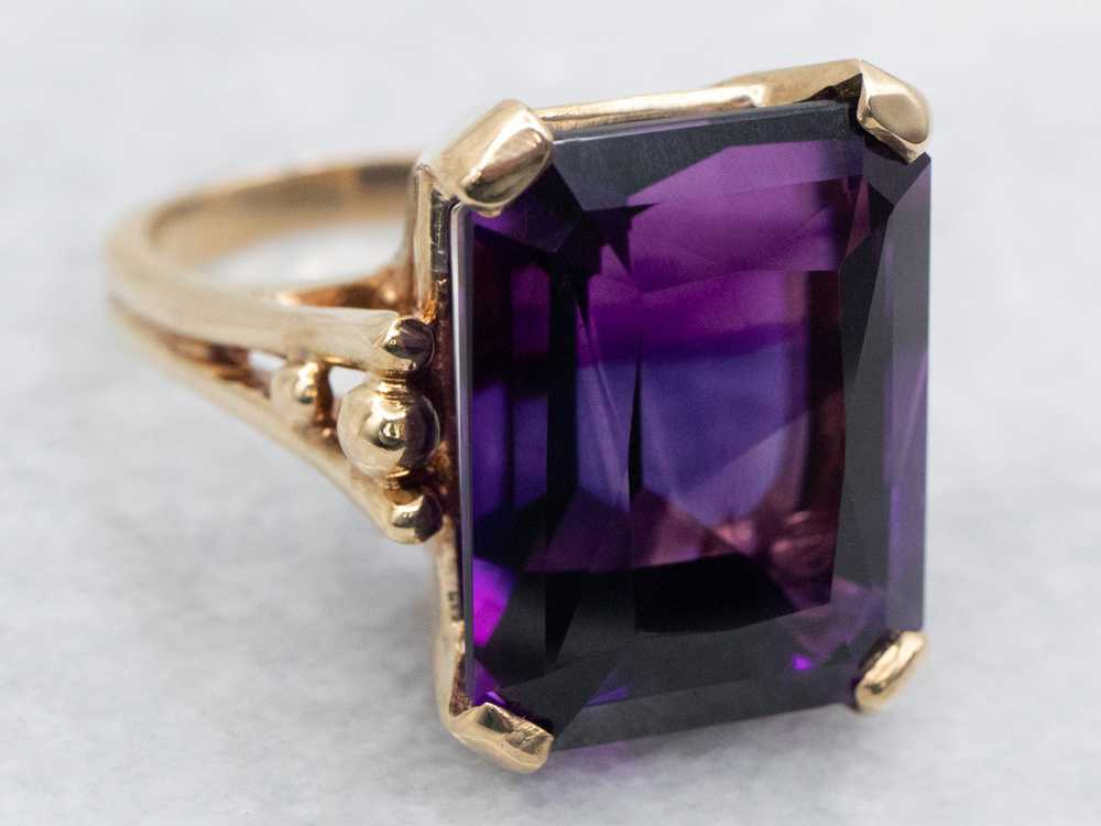 Amethyst Gemstone Ring in Vintage Gold Mounting - image 1