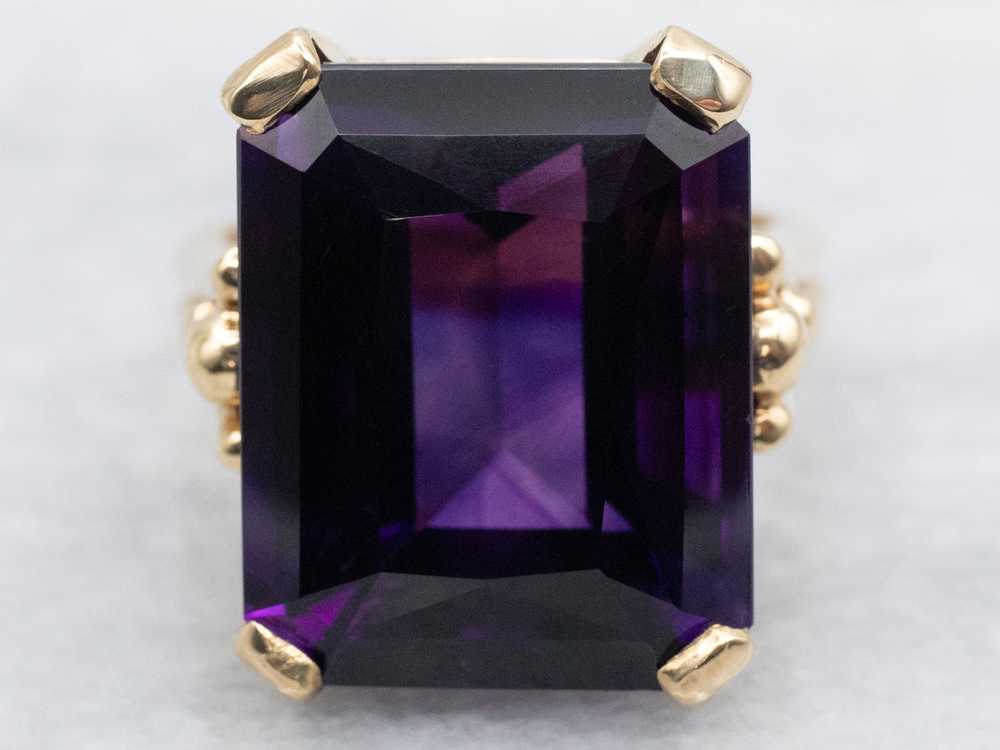 Amethyst Gemstone Ring in Vintage Gold Mounting - image 2