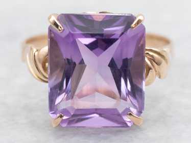 Amethyst Solitaire Cocktail Ring - image 1