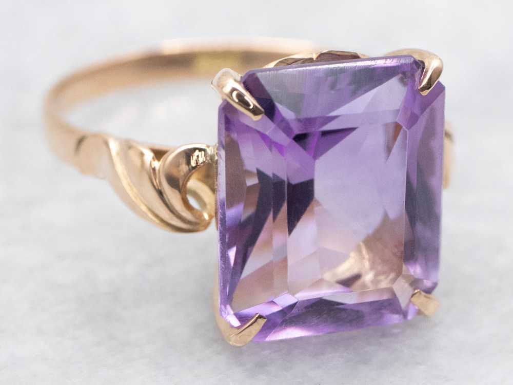 Amethyst Solitaire Cocktail Ring - image 2