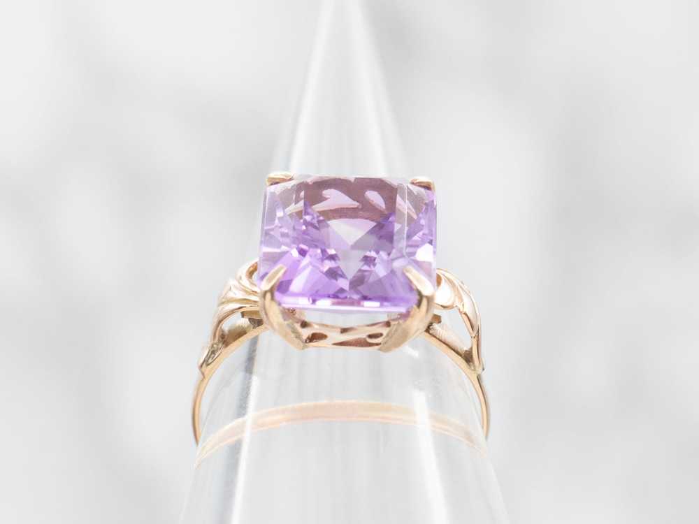 Amethyst Solitaire Cocktail Ring - image 3