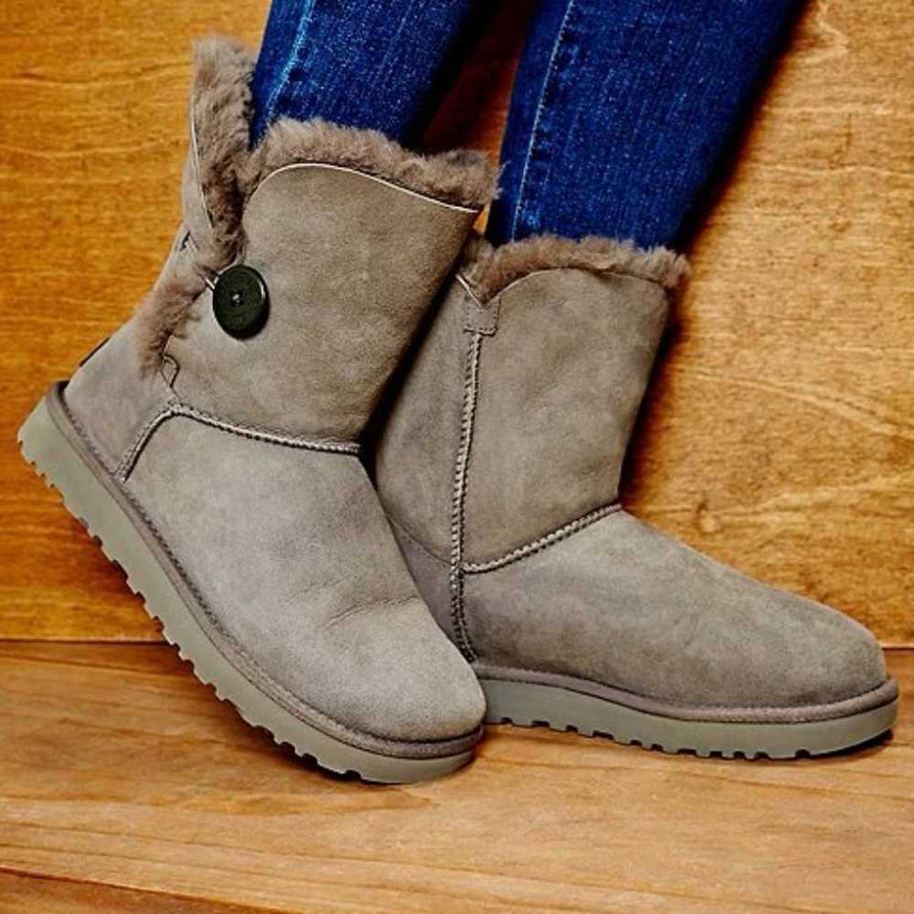 Like new UGG Bailey Button short boot - grey size… - image 2