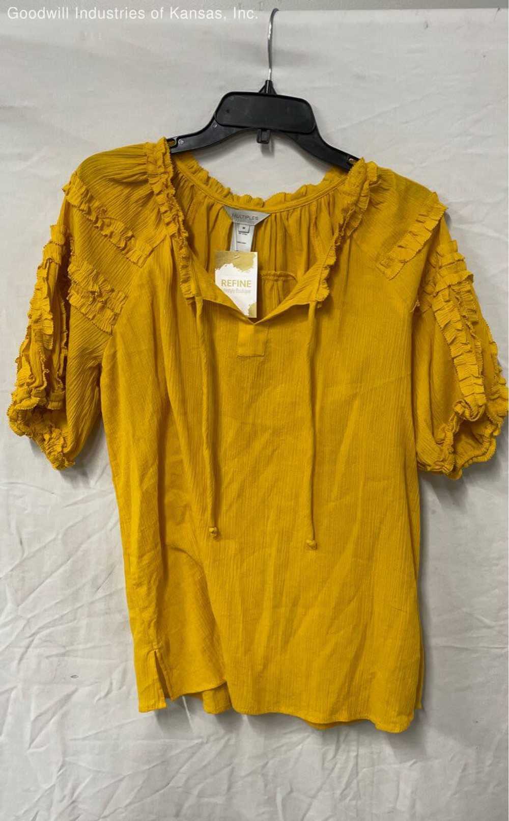 Multiples Gold Yellow Cotton Blouse - Size M - image 1