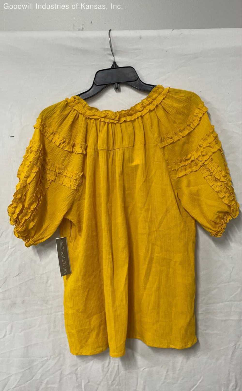 Multiples Gold Yellow Cotton Blouse - Size M - image 2