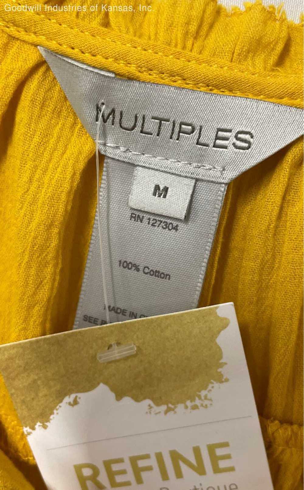 Multiples Gold Yellow Cotton Blouse - Size M - image 3