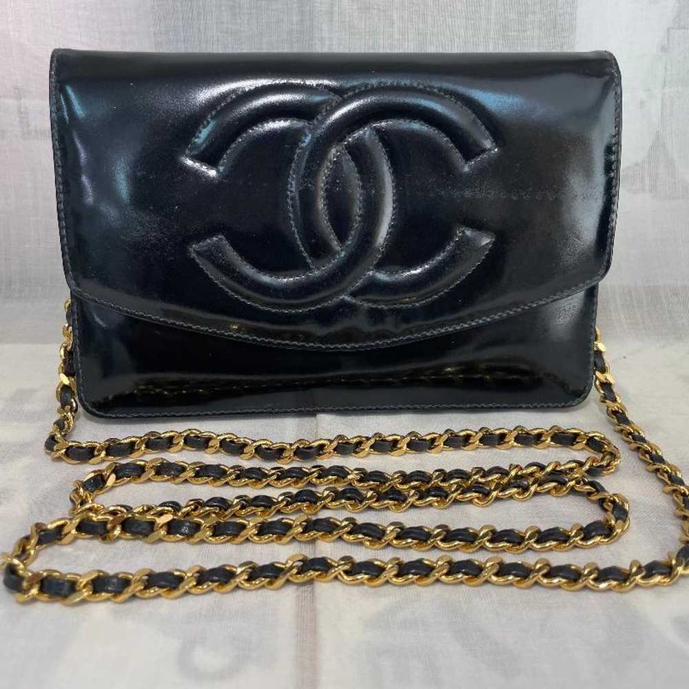 CHANEL Patent Chain Strap Crossbody Shoulder Bag … - image 1