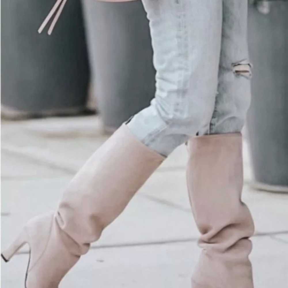 Stuart Weitzman Charlie Seude Blush Pink knee hig… - image 2