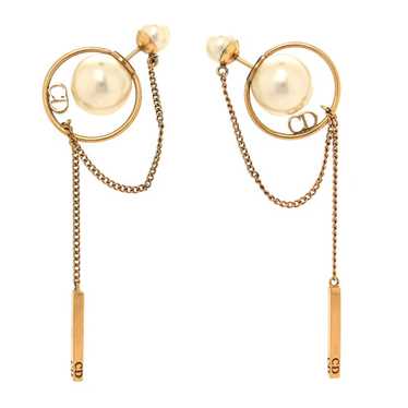 CHRISTIAN DIOR Pearl Tribales Dangle Chain Earrin… - image 1