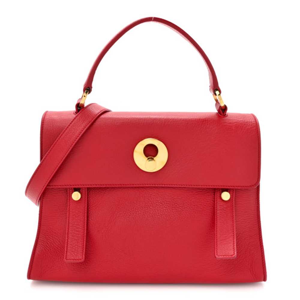 SAINT LAURENT Calfskin Canvas Small Muse Two Red - image 1