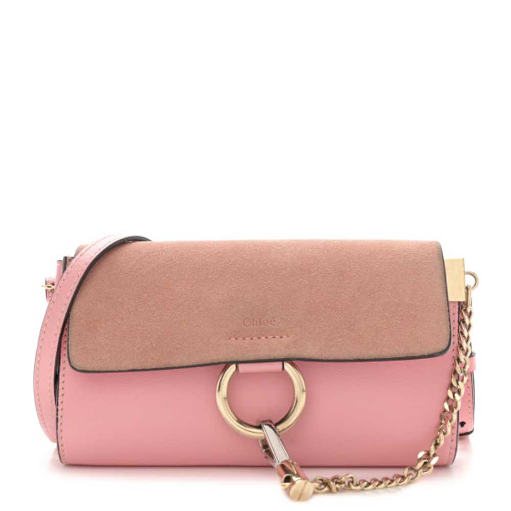 CHLOE Calfskin Mini Faye Shoulder Bag Washed Pink - image 1