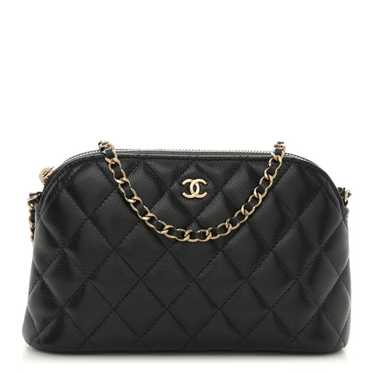 CHANEL Caviar Quilted Classic Purse With Chain Bla