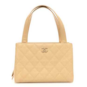 CHANEL Caviar Quilted Tote Beige