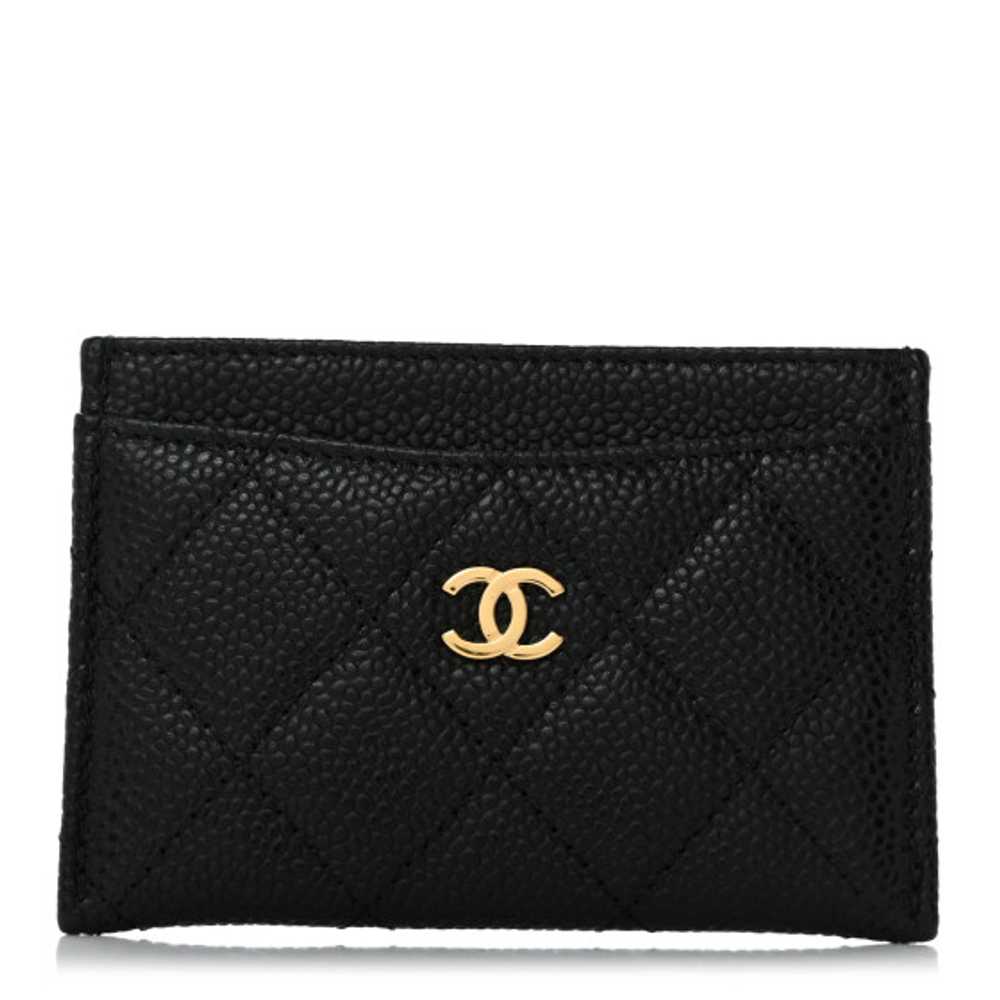 CHANEL Caviar Quilted Card Holder Black - image 1