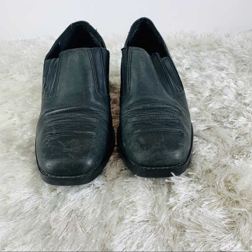 Vintage Black Western Booties Leather Sz 8 M - image 5