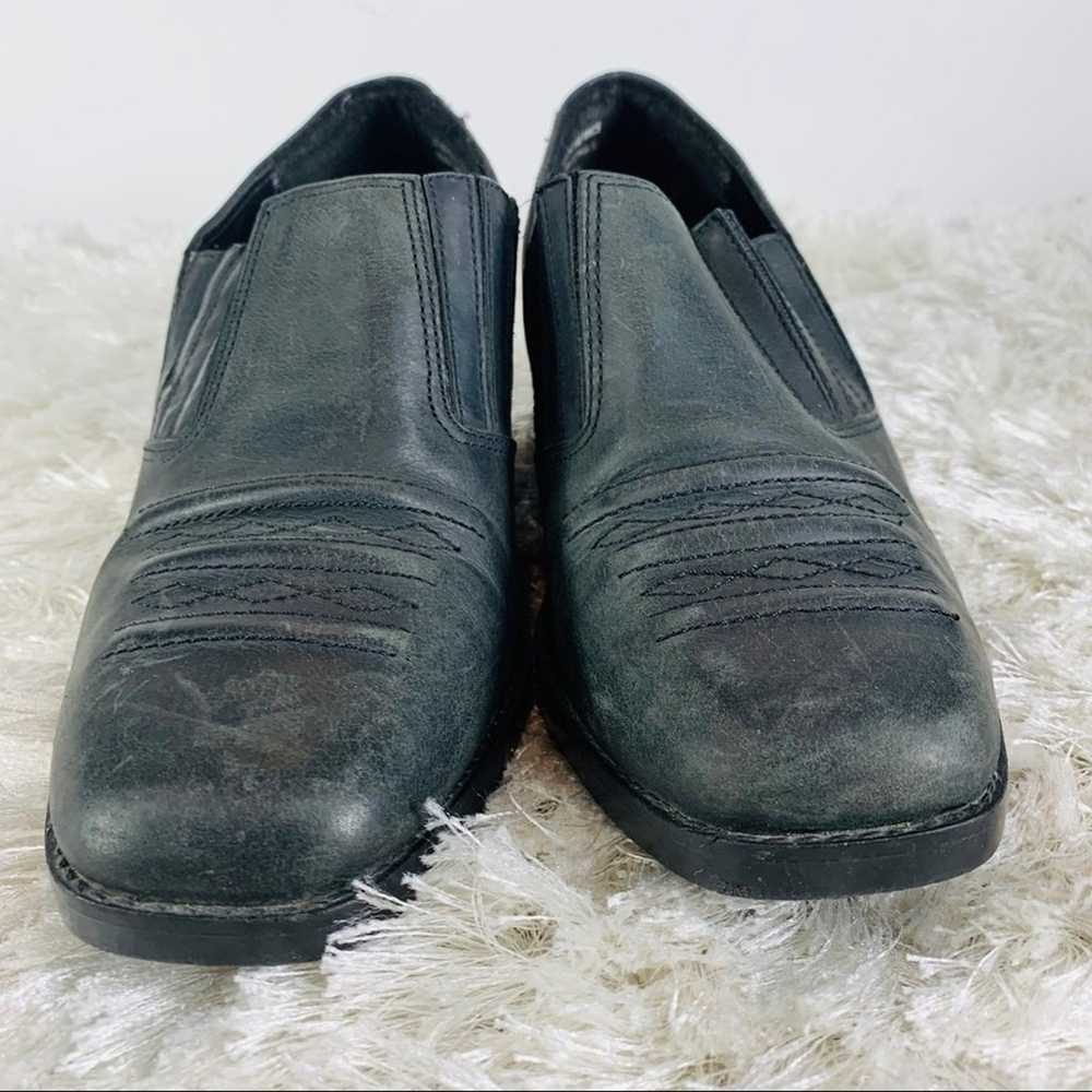 Vintage Black Western Booties Leather Sz 8 M - image 9