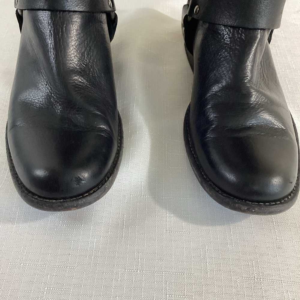 Frye Tall Black Leather Harness  Boots Size 6.5 - image 6