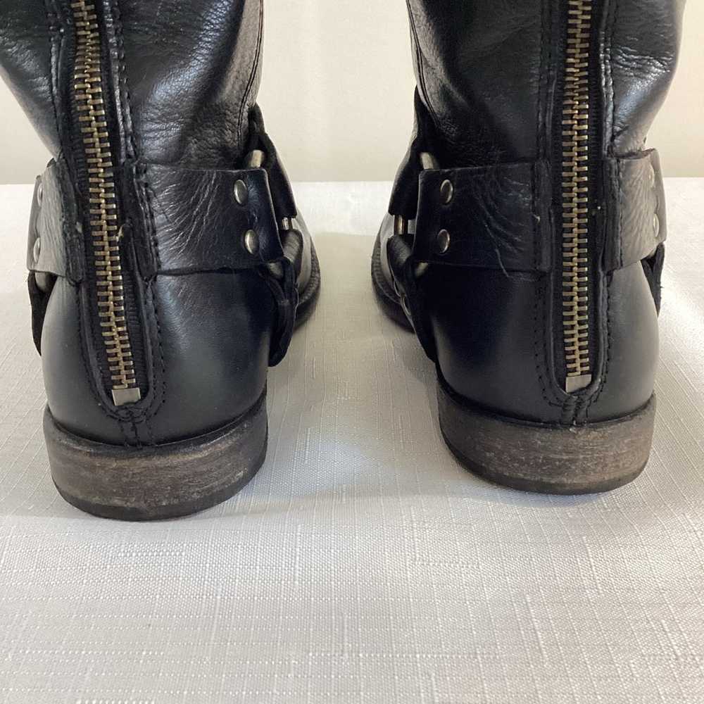 Frye Tall Black Leather Harness  Boots Size 6.5 - image 7