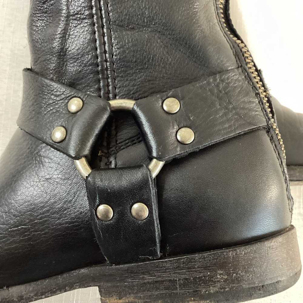 Frye Tall Black Leather Harness  Boots Size 6.5 - image 8