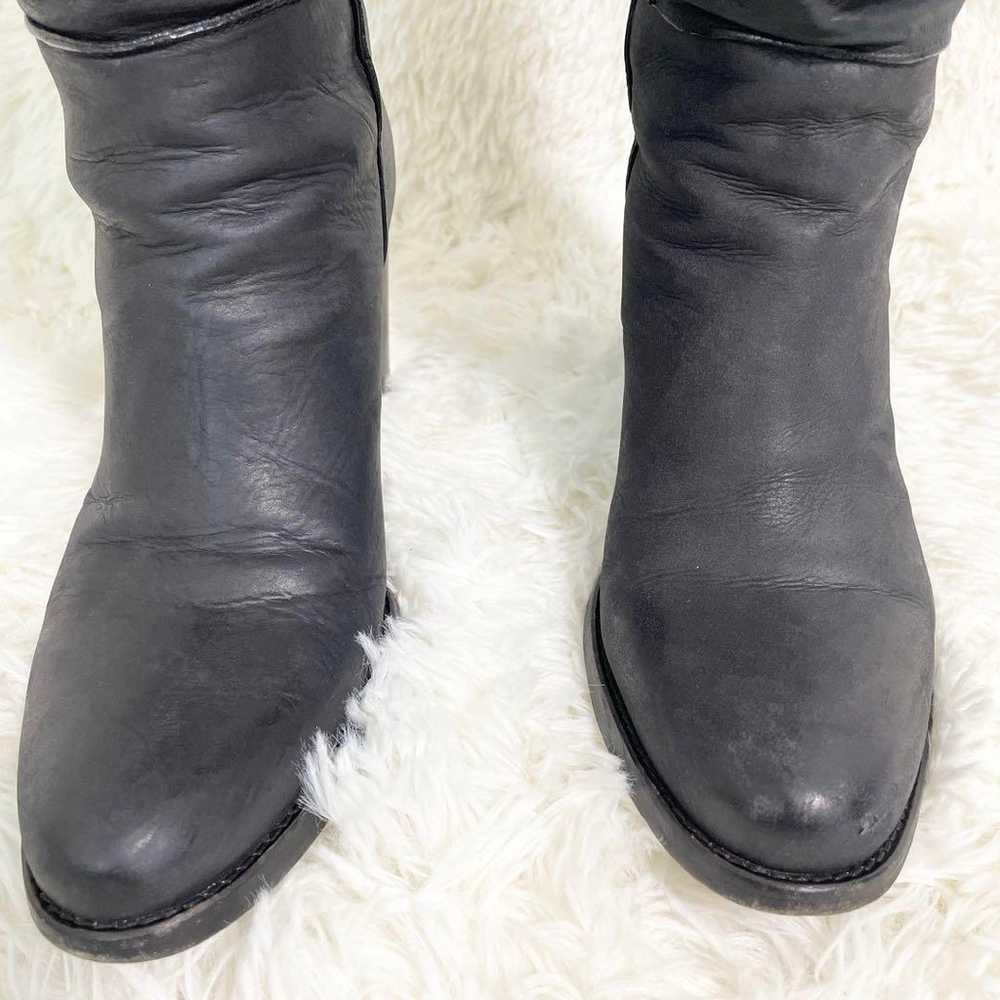 Sartre knee-high boots, long, charcoal gray, chun… - image 2