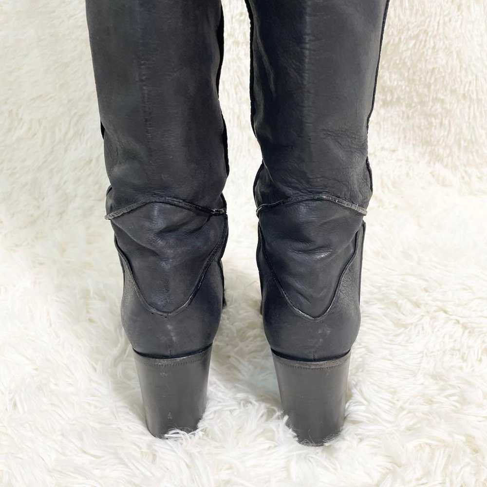 Sartre knee-high boots, long, charcoal gray, chun… - image 5