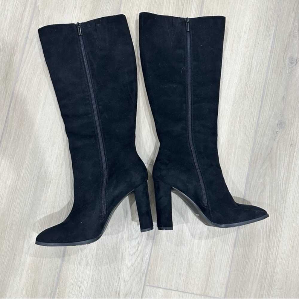 IMPO OHARA heeled faux suede leather boots black … - image 3