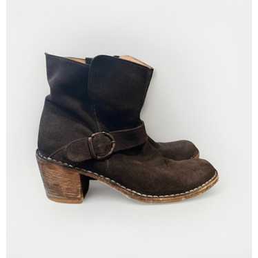 Fiorentini + Baker Brown Suede Biker Heeled Boots