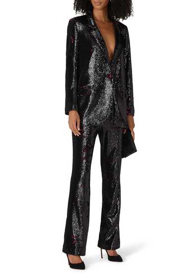 Badgley Mischka Plum Sequin Blazer