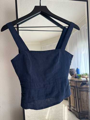 harly jae Linen Bardot Bustier Blue (XS) | Used,…