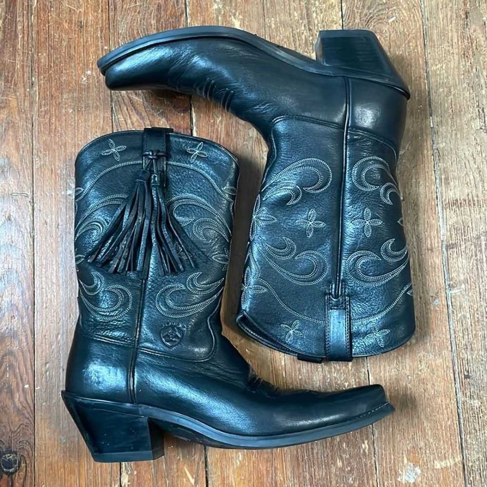 Ariat R Toe Western Black Cowboy Western Boots ta… - image 1