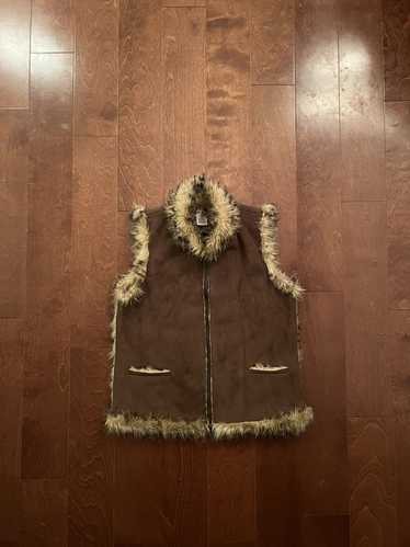 Vintage Vintage Y2K Faux Leopard Fur Vest