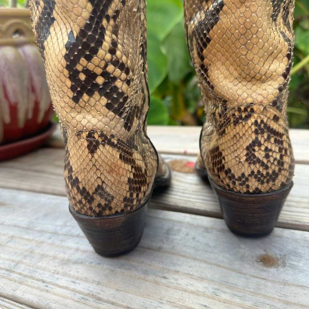 Vintage Authentic Larry Mahan Python Snake Skin B… - image 3